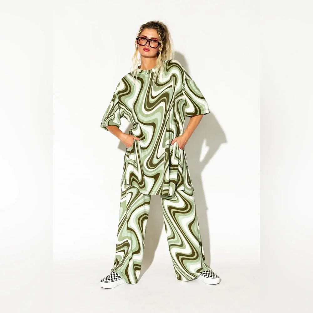 COPY - LALA Swirl Pattern Pantsuit - Picture 2 of 2